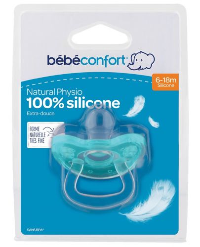 Силиконова залъгалка Bebe Confort - 6-18м, асортимент - 4