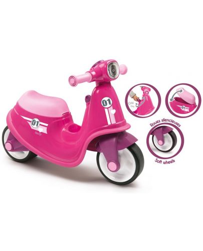 Детски скутер Smoby - Розов - 3