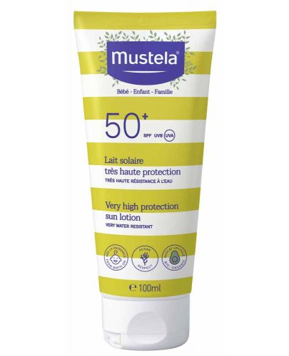 Слънцезащитен лосион Mustela - SPF 50+, 100 ml - 1