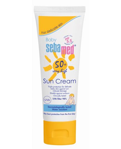 Слънцезащитен крем SPF 50+ Sebamed Baby, 75 ml - 1
