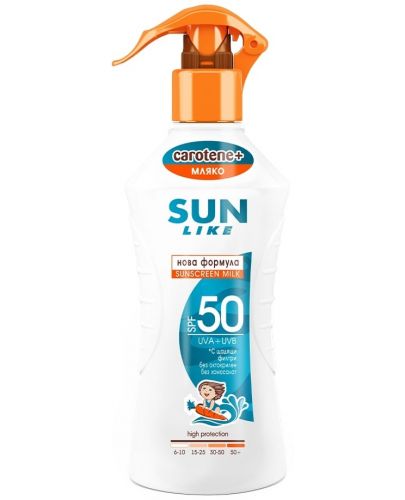 Слънцезащитно спрей мляко Baby Crema - SPF 50, Sun Like, 200 ml - 1