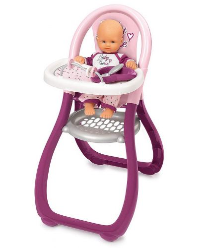 Детска играчка Smoby Baby Nurse - Столче за хранене на кукли - 1