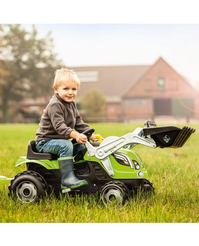 Детски трактор с педали Smoby - Farmer XL, с ремарке и товарач - 3