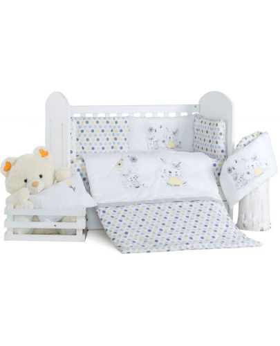 Спален комплект Dizain Baby - Зайчета и точки, 10 части, 70 х 140 - 1