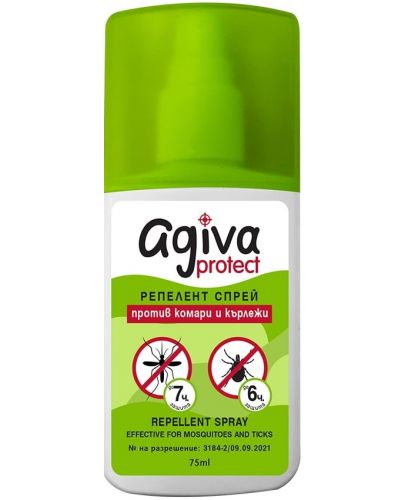 Спрей против ухапване от комари Agiva Protect - за цялото семейство, 75 ml  - 1