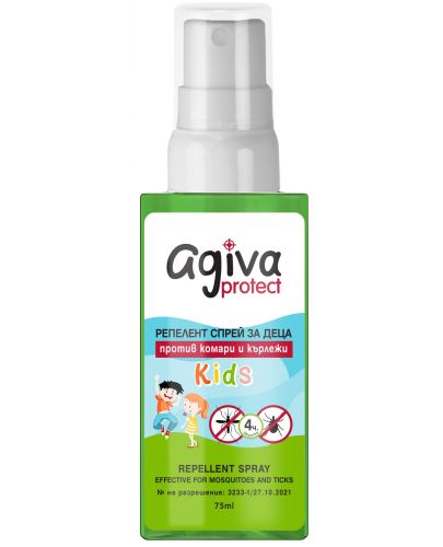 Спрей против ухапване от кърлежи и комари Agiva Protect Kids - 75 ml - 1