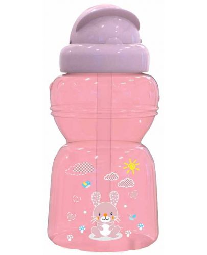 Спортна бутилка Lorelli Baby Care - Animals, 325 ml, розово - 1