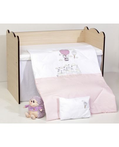 Спален комплект с бродерия Dizain Baby - Замък, 4 части, 60 х 120 - 1