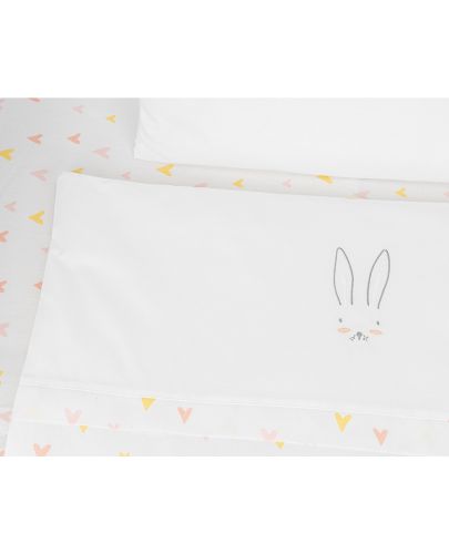 Спален комплект за мини-кошара KikkaBoo - Rabbits in Love, 5 части - 2