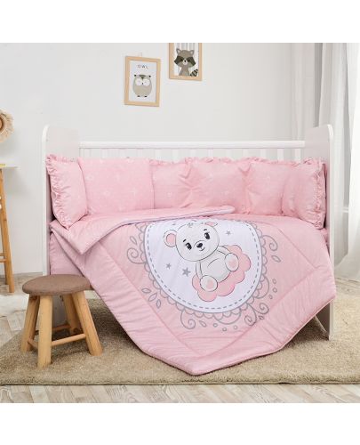 Детски спален комплект Lorelli - Лили, мечо, розов  - 1