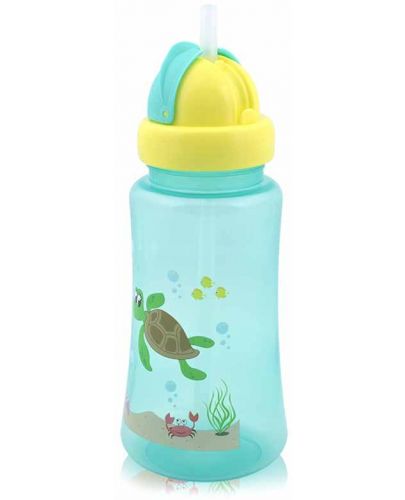 Спортна бутилка със сламка Lorelli Baby Care - 330 ml, Зелена  - 2