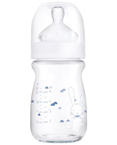 Стъклена бутилка Bebe Confort - Emotion, 130 ml, 0-6м, Sweet Bunny - 1
