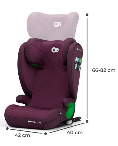 Стол за кола Kinderkraft -Junior Fix 2, i-Size, 100-150 cm, Graphite Black - 5