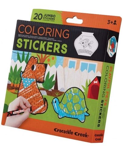 Стикери за оцветяване Crocodile Creek - Игриви животни - 1