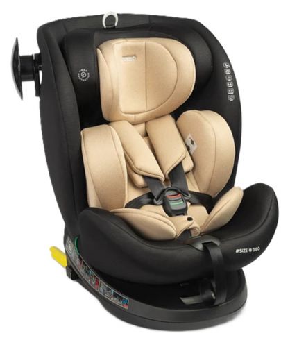 Столче за кола Caretero - Commo, IsoFix, i-Size, 40-150 cm, Beige - 1