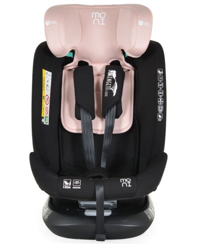 Столче за кола Moni - Serengeti, IsoFix, I-Size, 40-150 cm, розово - 7