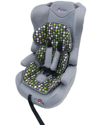 Столче за кола Bebino - Universal, 9-36 kg, light gray and green cushion - 2