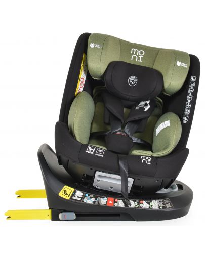 Столче за кола Moni - Serengeti, i-Size, IsoFix, 360°, 40-150 cm, зелено - 6