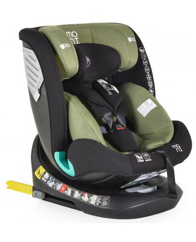 Столче за кола Moni - Serengeti, i-Size, IsoFix, 360°, 40-150 cm, зелено - 3