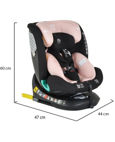 Столче за кола Moni - Serengeti, IsoFix, I-Size, 40-150 cm, розово - 11