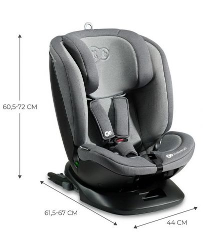 Стол за кола KinderKraft - Xpedition 2, i-Size 360°, 40-150 cm, сив - 10