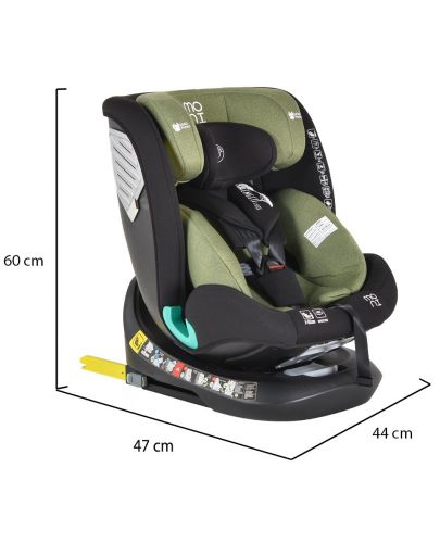 Столче за кола Moni - Serengeti, i-Size, IsoFix, 360°, 40-150 cm, зелено - 11