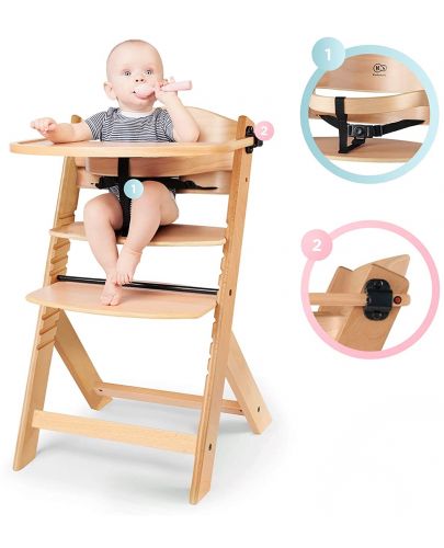 Столче за хранене KinderKraft - Enock, дървено - 6