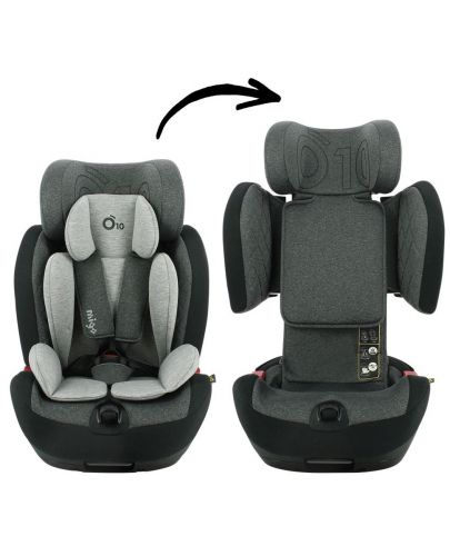 Столче за кола Nado - с IsoFix, 9-36 kg, Black Stone - 2