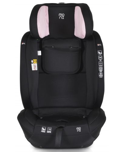 Стол за кола Moni - i-Safe, i-Size, IsoFix, 76-150 cm, розов + подарък играчка - 4