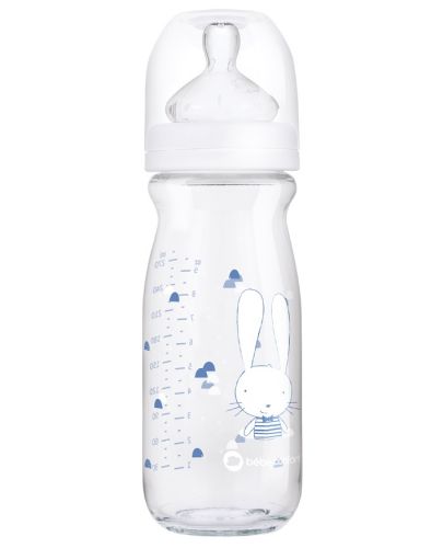 Стъклена бутилка Bebe Confort - Emotion, 270 ml, 0-12м, Sweet Bunny - 1