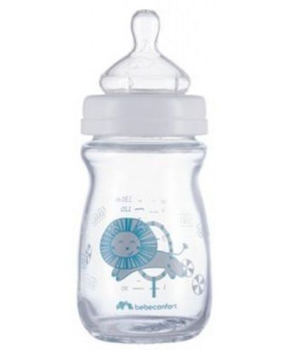 Стъклена бутилка Bebe Confort - Emotion, 130 ml, 0-6м, White - 2