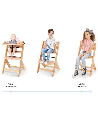 Столче за хранене KinderKraft - Enock, дървено - 8