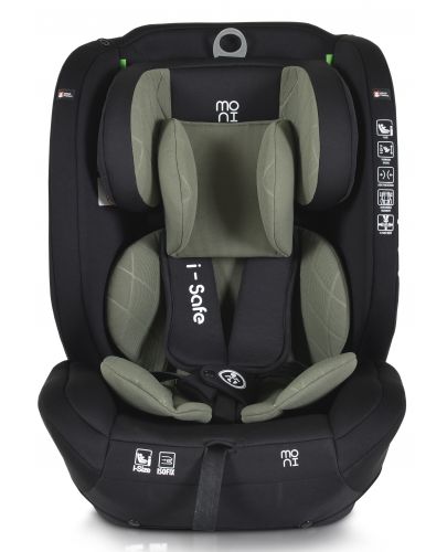 Стол за кола Moni - i-Safe, i-Size, IsoFix, 76-150 cm, зелен + подарък играчка - 2