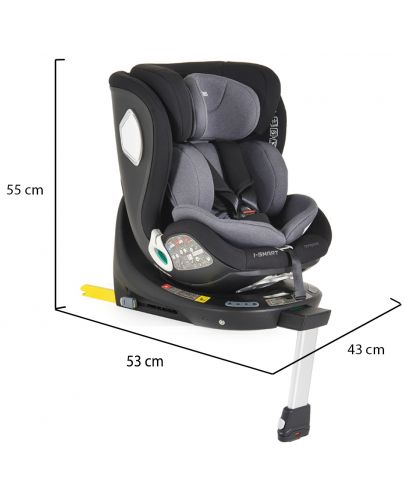 Столче за кола Cangaroo - i-Smart, i-Size, IsoFix, 40-150 cm, черно - 9