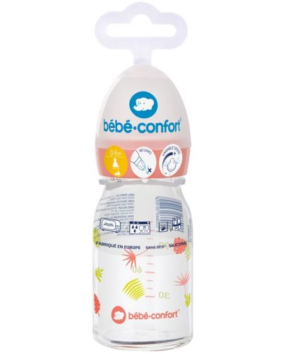 Стъклена бутилка Bebe Confort - Emotion, 110 ml, Jungle Vibes - 1