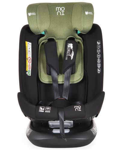 Столче за кола Moni - Serengeti, i-Size, IsoFix, 360°, 40-150 cm, зелено - 9