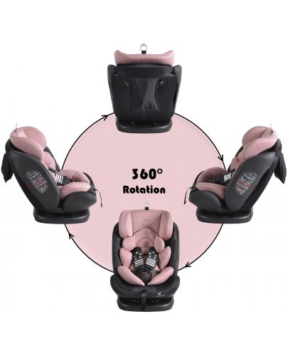 Столче за кола Cangaroo - Pilot, 0-36 kg, с IsoFix, розово - 3
