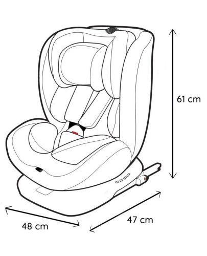 Столче за кола Nania - Dune, 360°, IsoFix, i-Size, 40-150 cm, Grey - 7