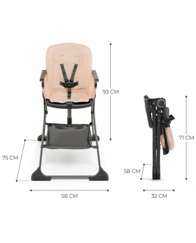 Столче за хранене KinderKraft - Foldee, розово - 7