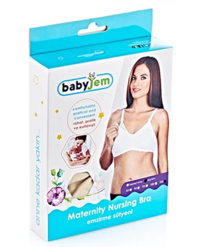 Сутиен за кърмачки BabyJem- Feeding Bra, размер 95, бял - 2