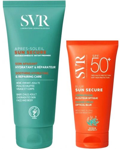 SVR Sun Secure Комплект - Мляко за след слънце и Слънцезащитен крем, SPF50, 200 + 50 ml - 1