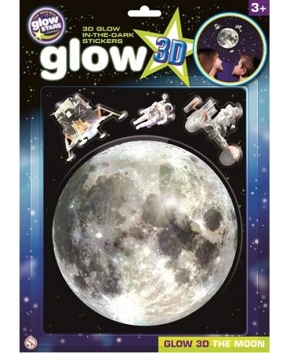 Светещ 3D стикер Brainstorm Glow - Луна - 1