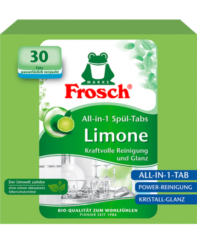 Таблетки за съдомиялна Frosch - Лимон, 30 броя - 1