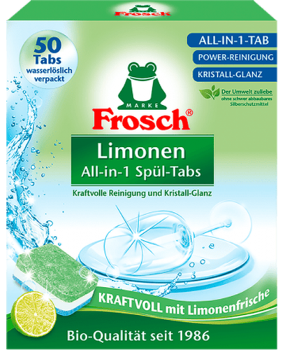 Таблетки за съдомиялна Frosch - Лимон, 50 броя - 1