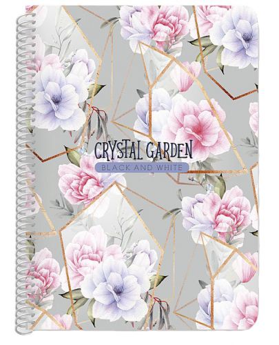 Тетрадка Black&White Crystal Garden - В5, 105 листа, асортимент - 4