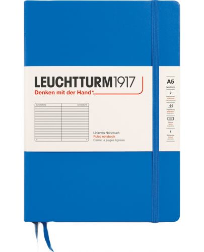 Тефтер Leuchtturm1917 New Colours - А5, линиран, Sky, твърди корици - 1