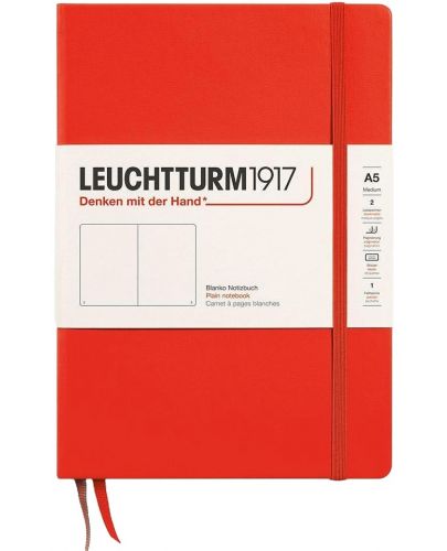 Тефтер Leuchtturm1917 New Colours - А5, с бели страници, Lobster, твърди корици - 1
