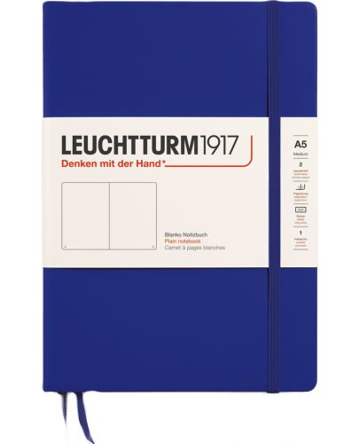 Тефтер Leuchtturm1917 New Colours - А5, бели страници, Ink, твърди корици - 1
