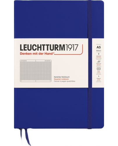 Тефтер Leuchtturm1917 New Colours - А5, страници на квадратчета, Ink - 1