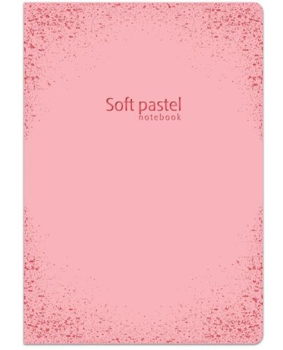 Тетрадка Lastva Soft Pastel - А5, 52 листа, широки редове, с 2 полета, асортимент - 3